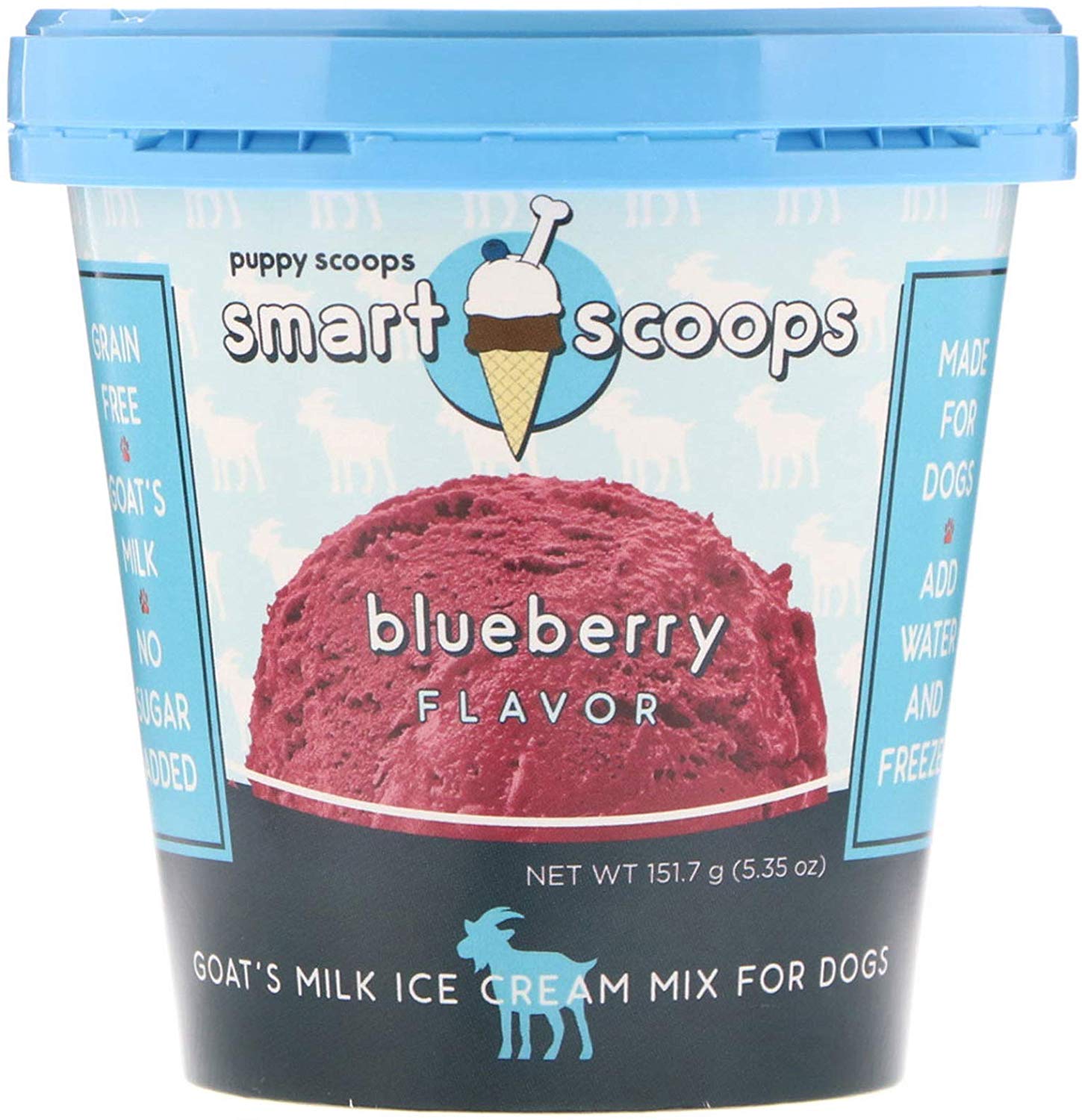 Smart Scoops Goat's Milk Ice Cream Mix for Dogs- Blueberry - Freeze it at home