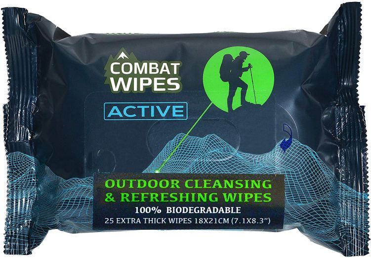Combat Wipes ACTIVE Outdoor Wet Wipes - camping body wipes