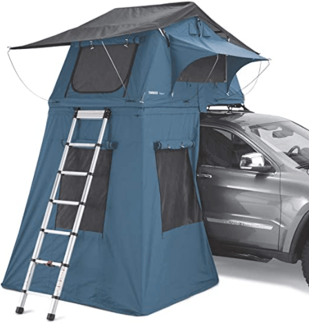 Rooftop tent built onto a truck