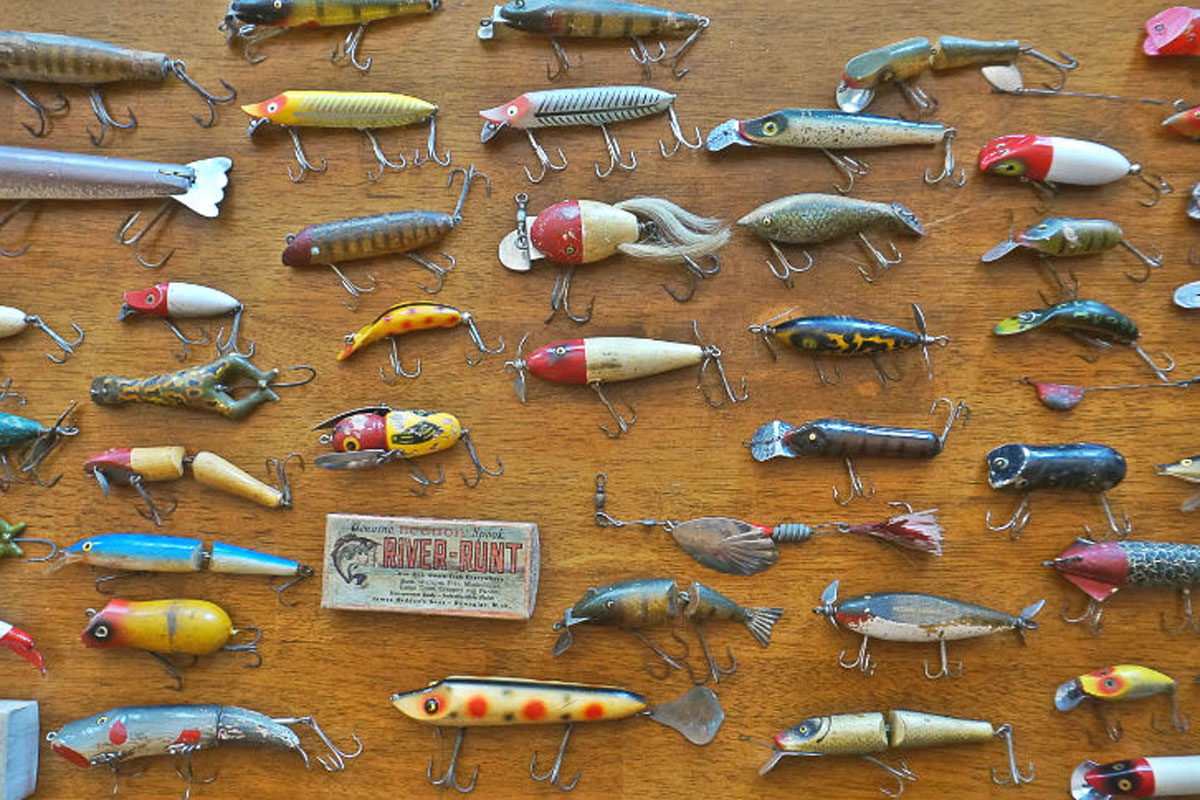 Lot - Vintage Lot of 3 Pikie Minnow Wooden Fishing Lures w/ Glass Eyes