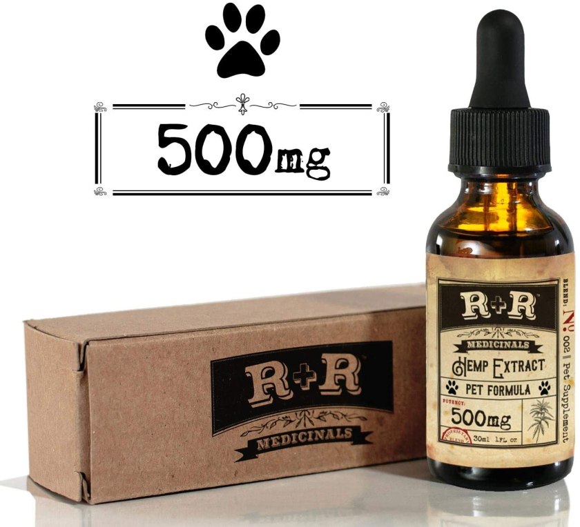 R+R Medicinals Organic Hemp Oil for Dogs and Pets, Separation Anxiety, Joint Pain, Stress Relief, Anxiety, Anti-Inflammatory, Omega Oil, Calming Drops - (500mg, 16.7mg Serving x 30 Servings)