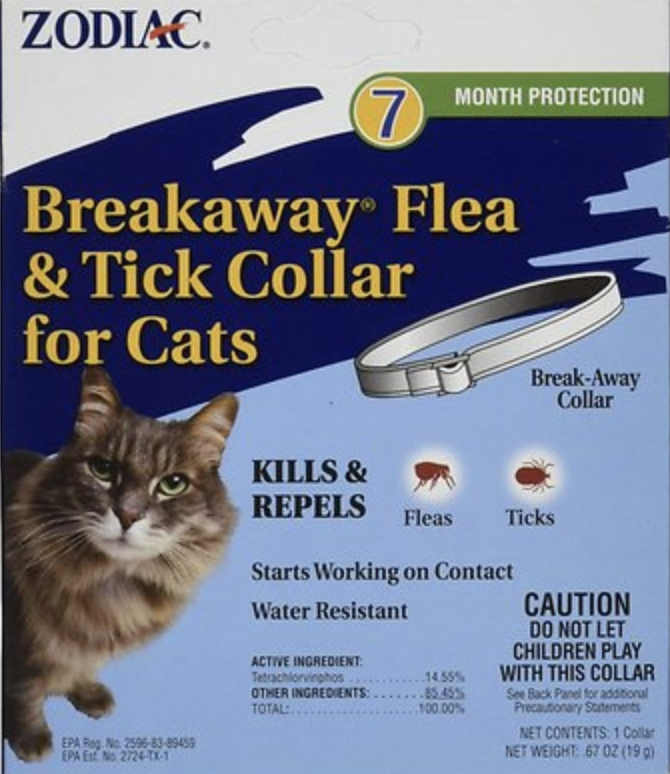 Zodiac Breakaway Flea & Tick Cat Collar, 13-in