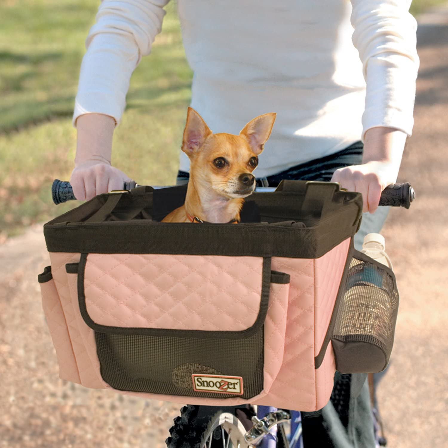 Snoozer Buddy Bike Basket, Pink:Grey:Black