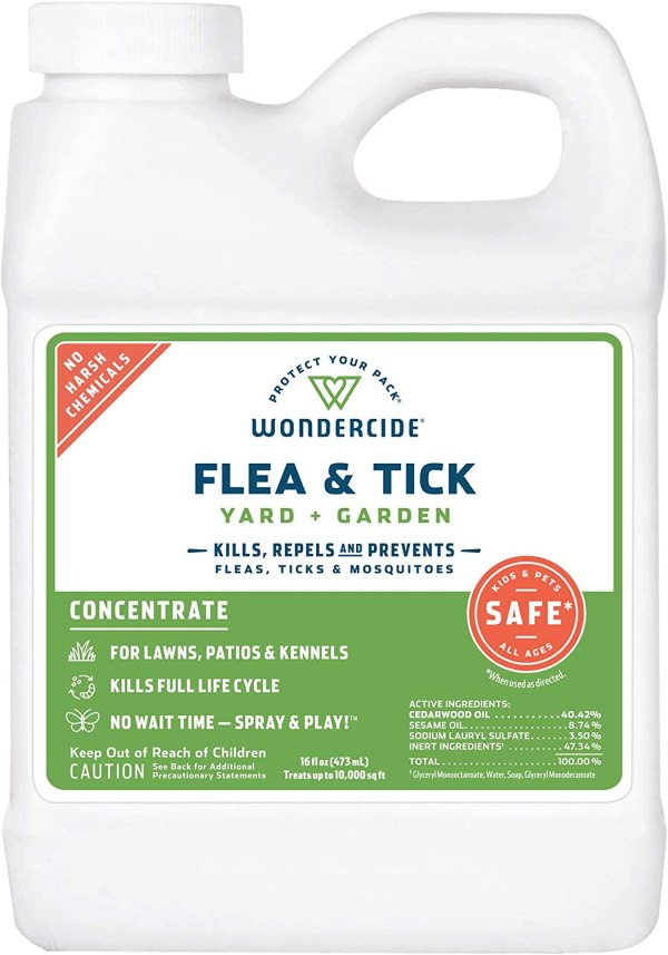 Wondercide Natural Flea and Tick Yard Garden Spray | Kill, Control, Prevent Fleas, Ticks, Mosquitoes & Insects - Natural Concentrate Safe Around Kids, Pets, Plants 16 OZ