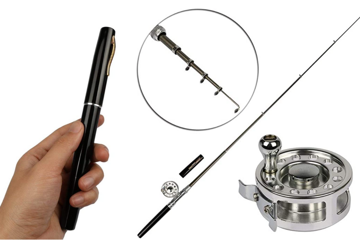 Pen Fishing Pole 39 inch Mini Pocket Fishing Rod and Reel Combos Travel Fishing Rod Set - Pocket Fishing Rod Pole + Reel Aluminum Alloy + Fishing