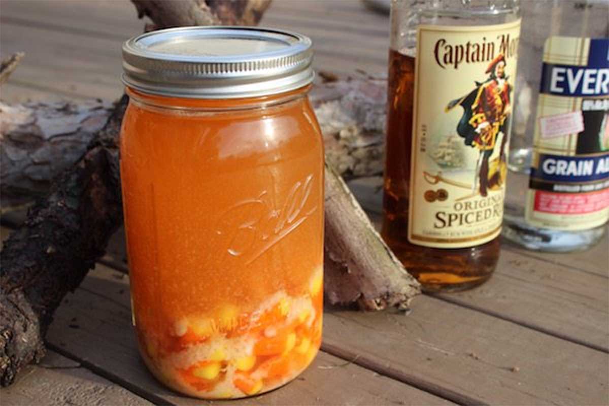 Candy Corn Moonshine Recipe with Rum and Everclear Wide Open Spaces