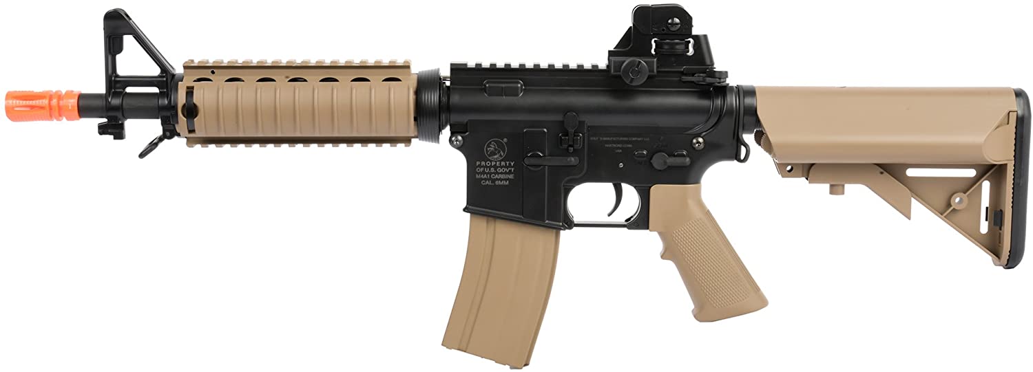 Colt M4A1 CQBR Dark Earth Combat Electric Powered Airsoft Gun with Adjustable Hop-Up, 453 FPS