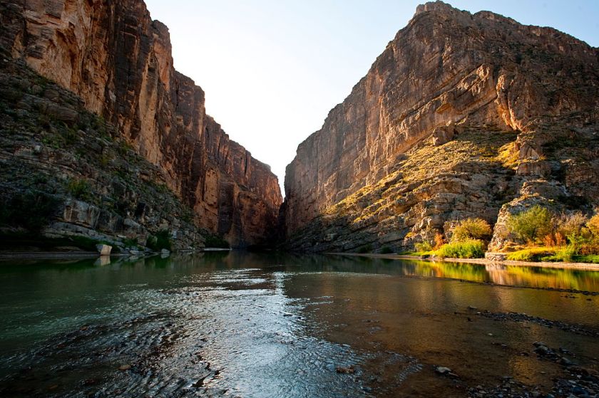 Texas, Big Bend National Park, Santa Elena Canyon, Rio Grande River.