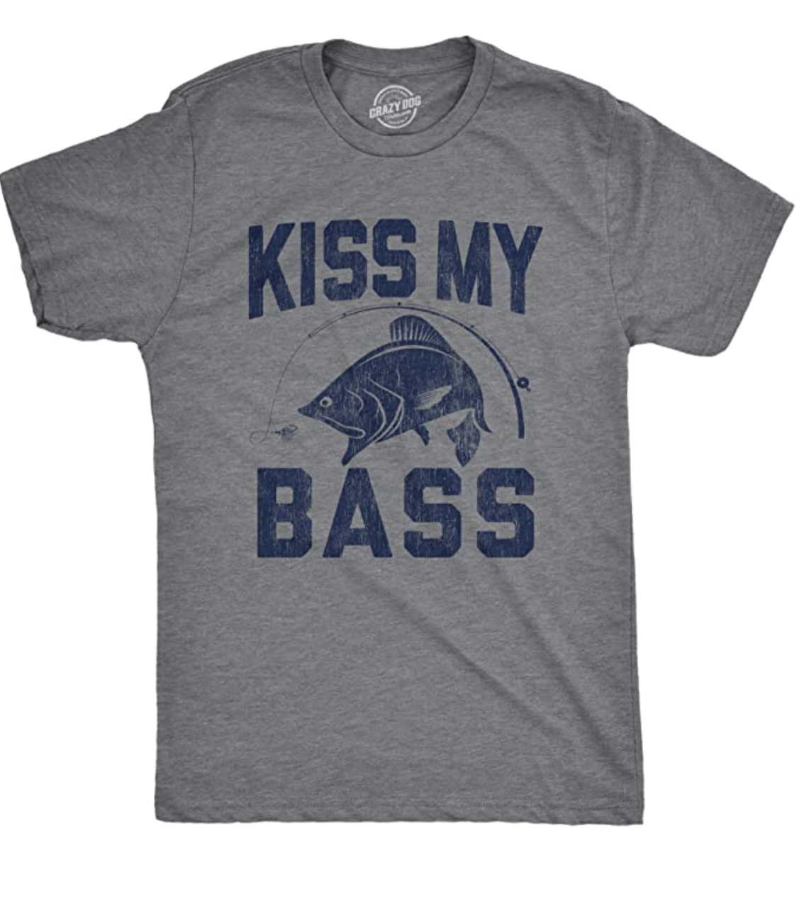 Mens Kiss My Bass Tshirt Funny Fishing Humor Kiss My Ass Graphic Tee