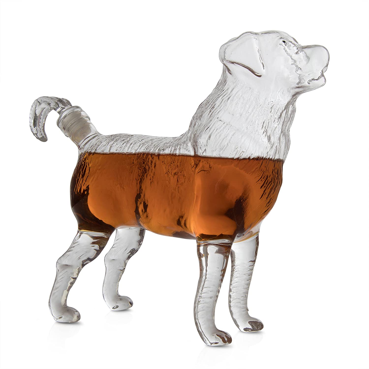 The Wine Savant Dog Shaped Liquor Whiskey Decanter, Beautiful Profile of A Dog 500ml - Whiskey, Wine Scotch or Liquor Decanter