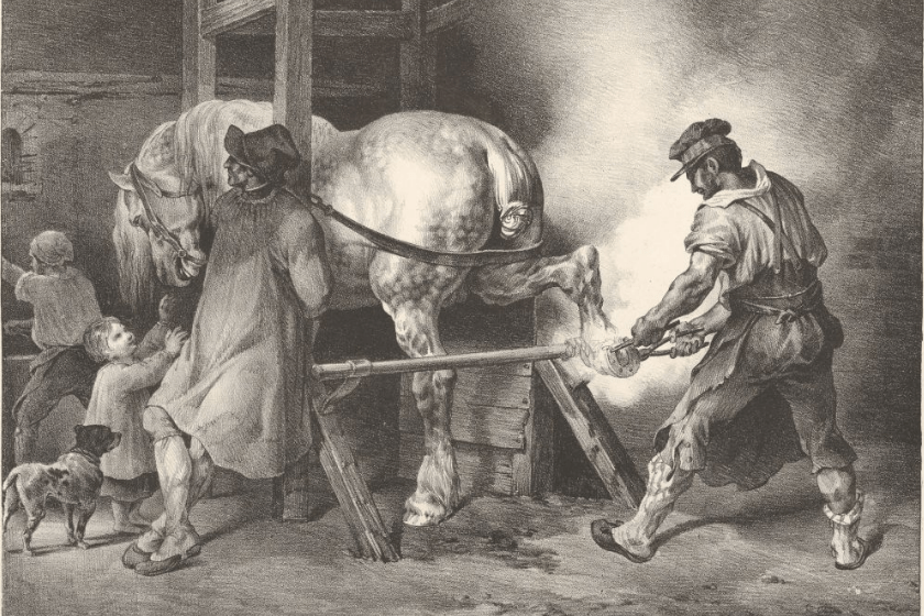 Painting of The Flemish Farrier, 1822. Artist Theodore Gericault