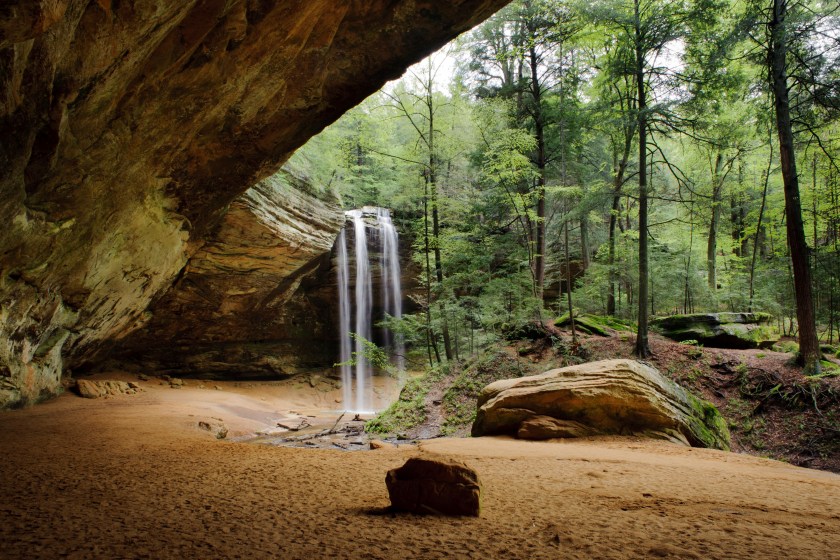 The waterfall at Ash Cave in Ohio's Hocking Hills State Park.