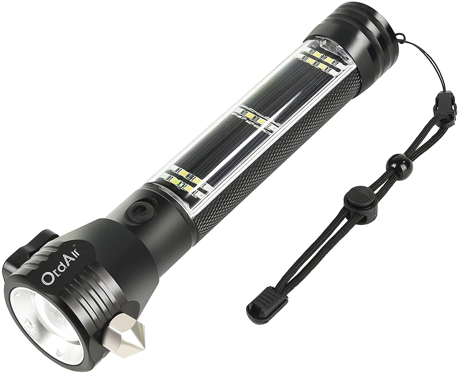 Otdair LED Flashlight Solar Power Flashlight,Ultra Bright Flashlight, High Lumens,USB Rechargeable,5 Modes for Outdoor,Camping,Hiking