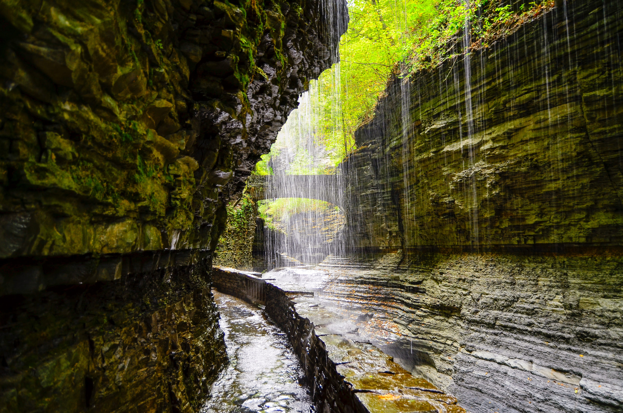 Watkins Glen State Park waterfall canyon in Upstate New York