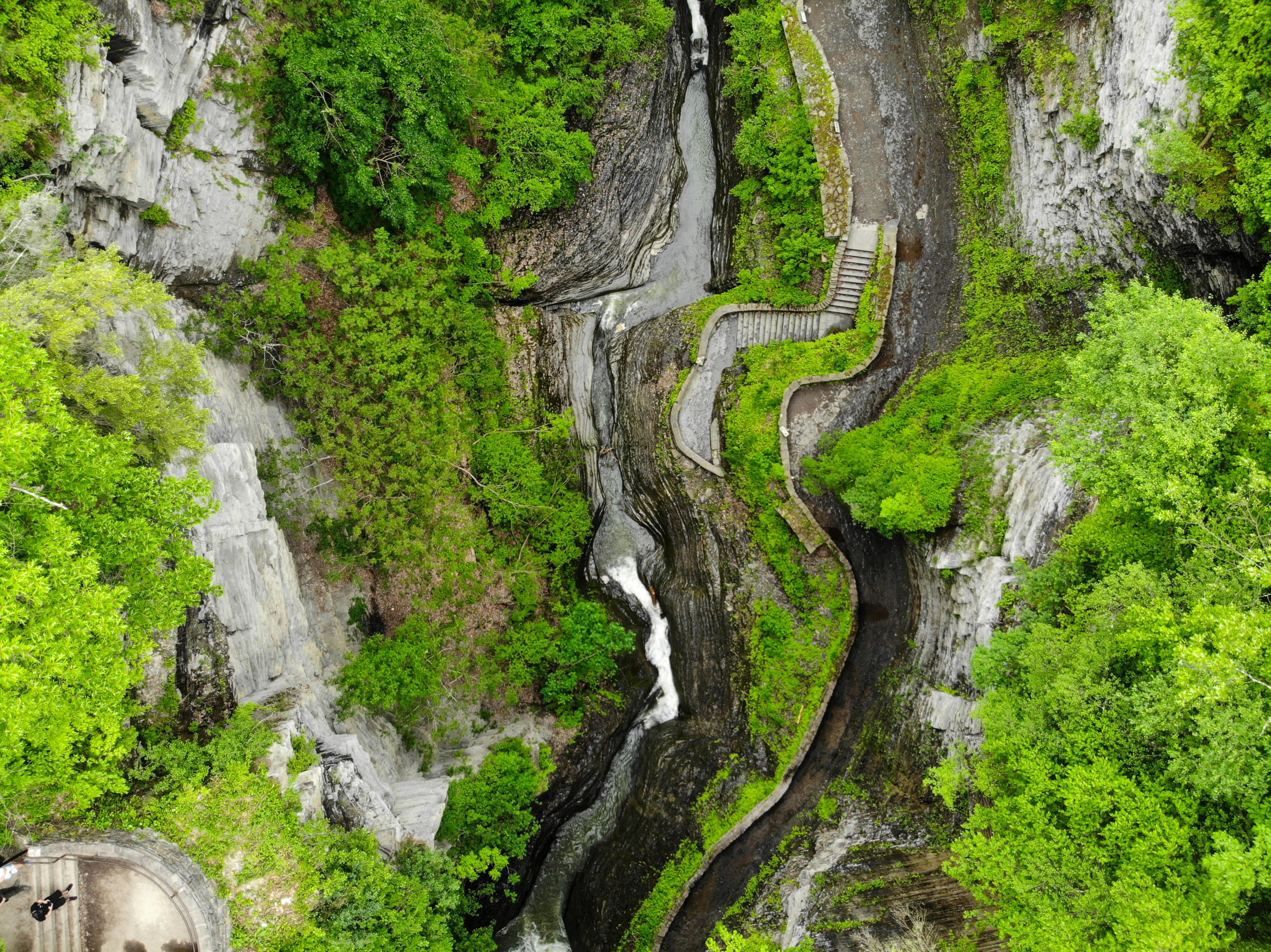 Watkins Glen State Park waterfall canyon in Upstate New York