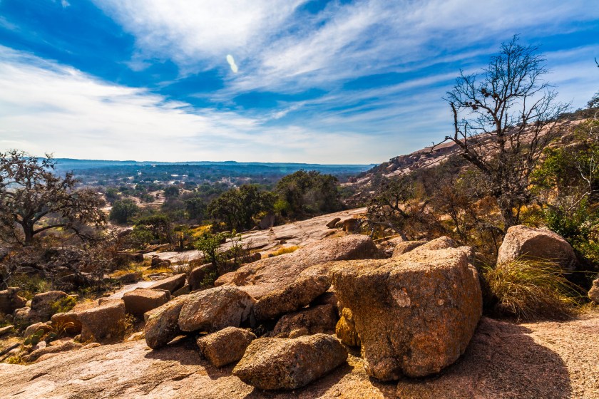 The Amazing Granite Stone Slabs and Boulders of Legendary Enchanted Rock, a Small Dome Mountain, in the Texas Hill Country