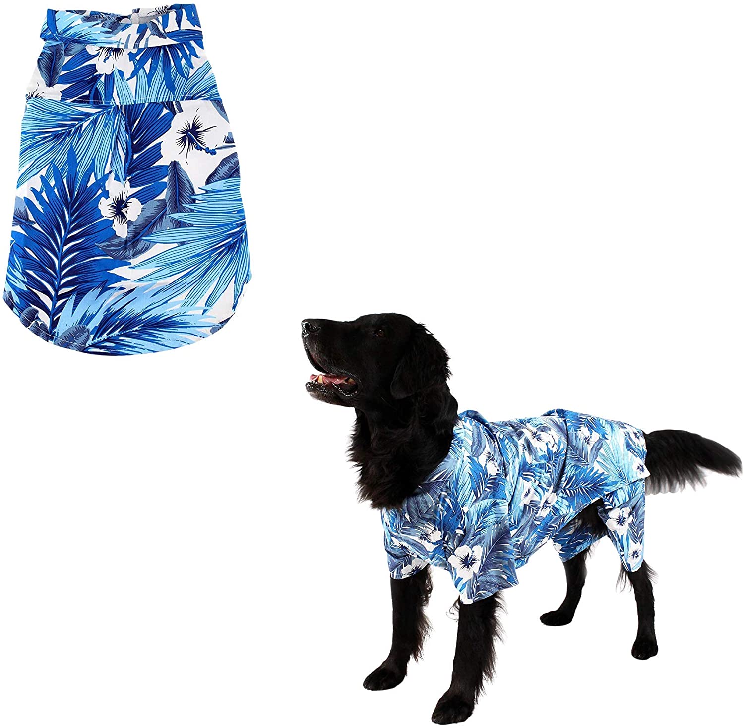 Midlee Blue Hawaiian Dog Shirt