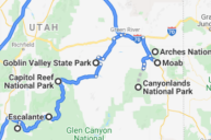 route 50 road trip map