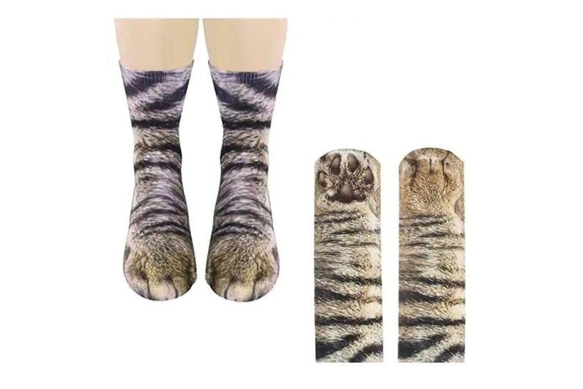cat socks that look like pixie bob cat paws