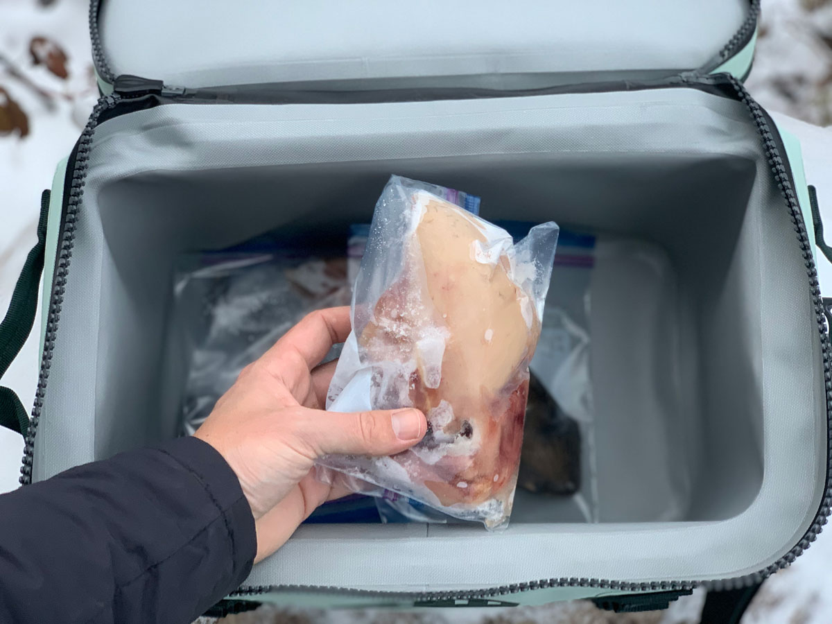 meat in cooler