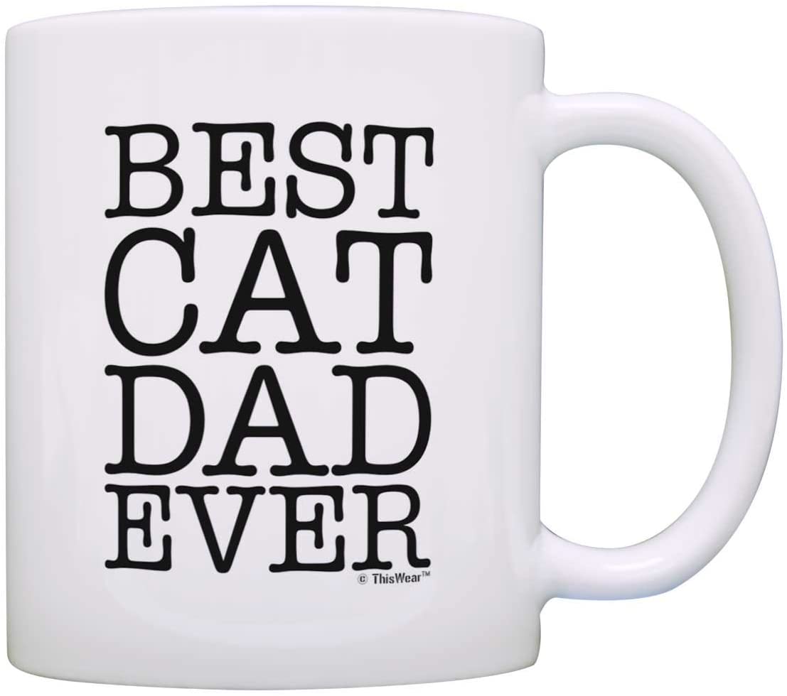 Cat Lover Gifts Best Cat Dad Ever Pet Owner Rescue Gift Coffee Mug Tea Cup White
