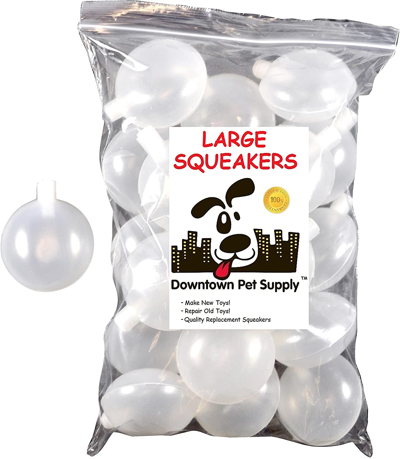  Downtown Pet Supply Large Replacement Squeakers, 2" in Diameter