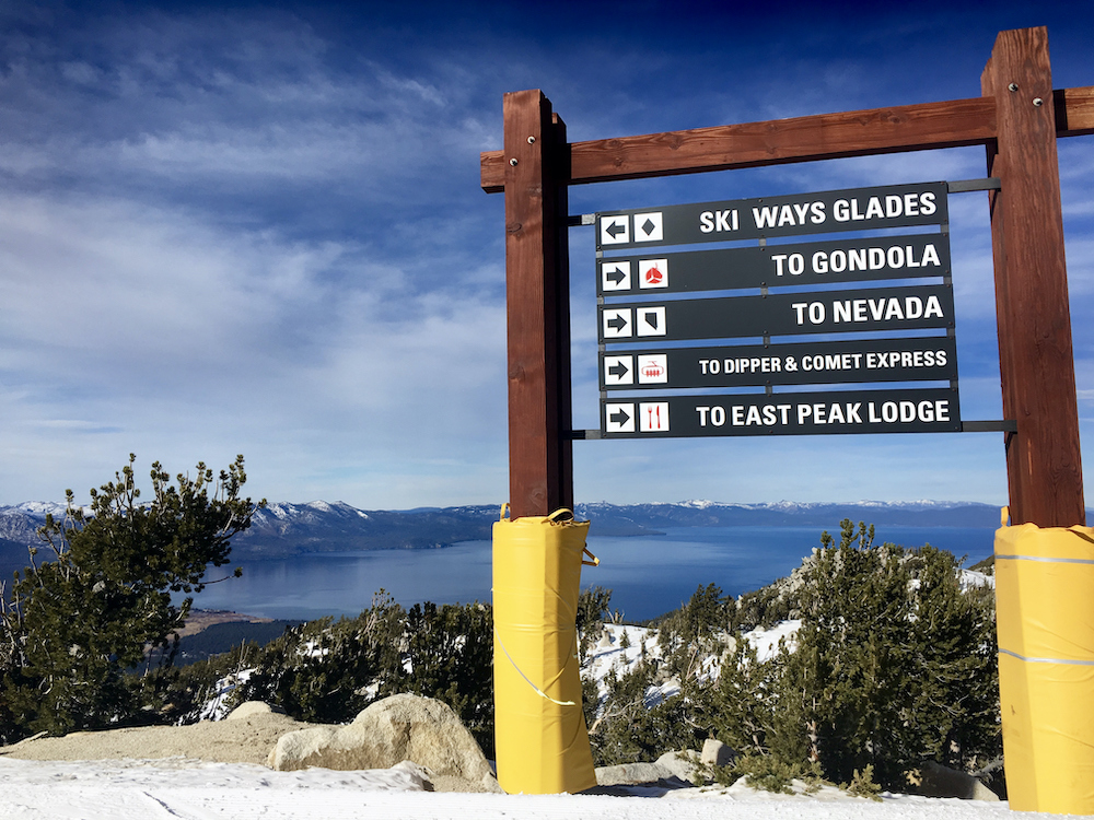 ski resort sign at lake tahoe