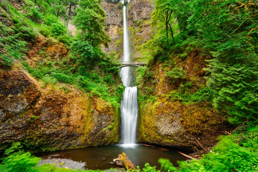 Multnomah Falls, Oregon, USA located in the Columbia River Gorge