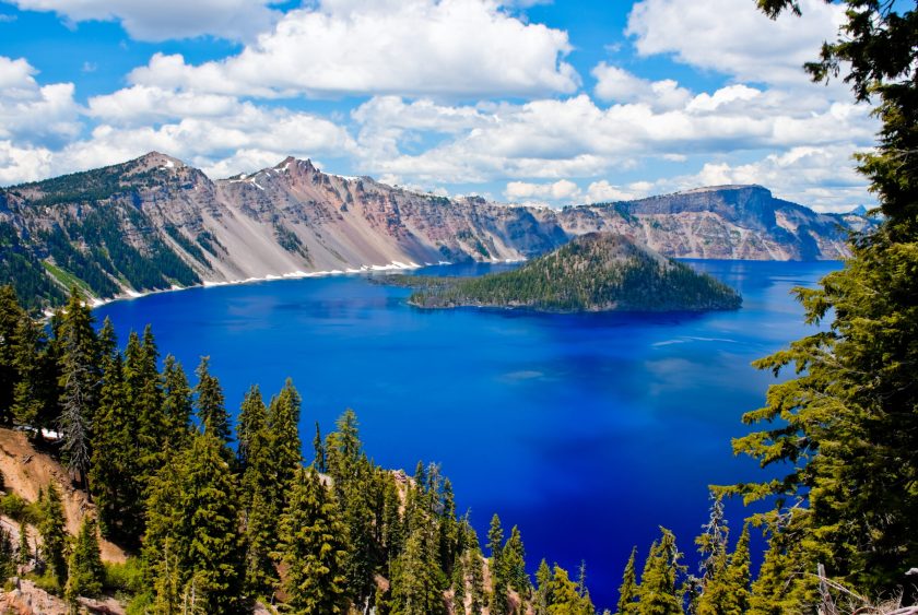 Gorgeous Crater lake on a summer day