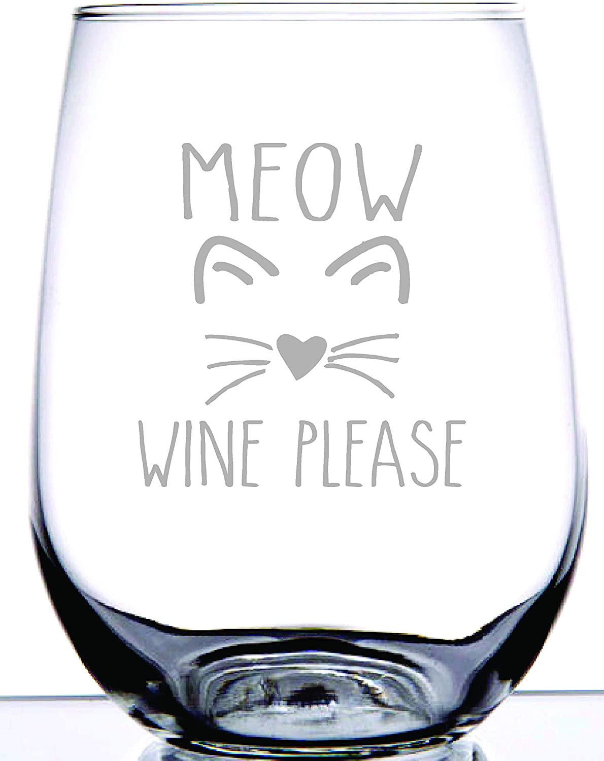 Meow Wine Please stemless wine glass | Fun gift for Cat lover | Unique gift for friends and family | Permanently laser etched | Evening mug
