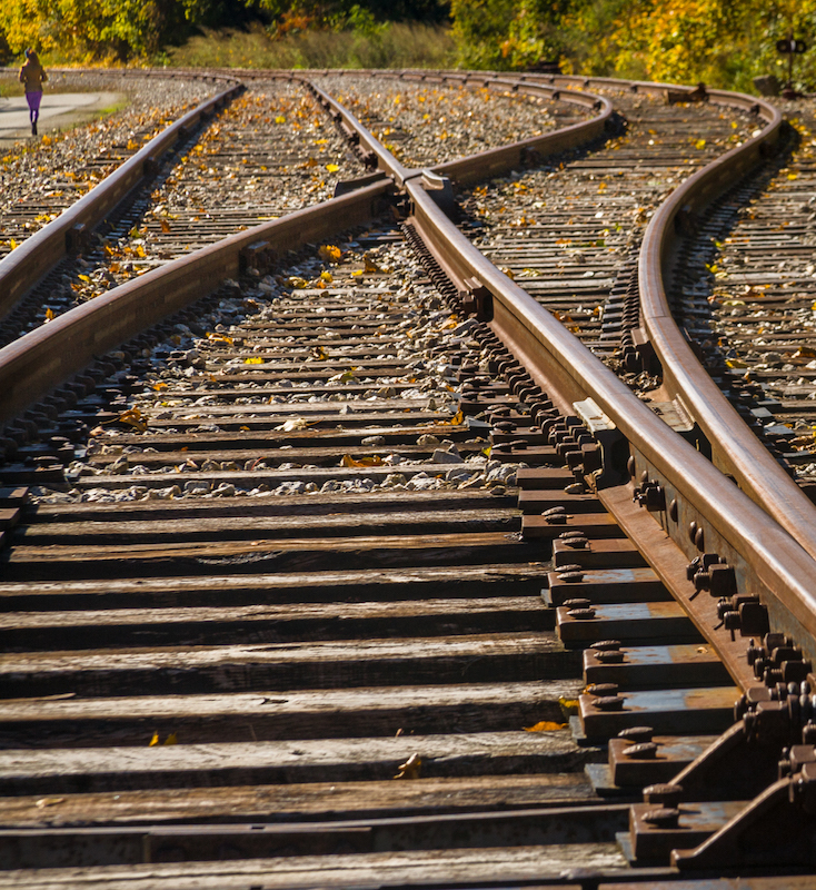 view of train tracks