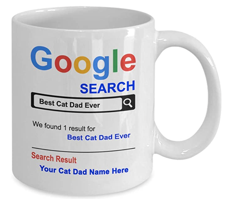 SpreadPassion Personalized Cat Dad Coffee Mug - 15 oz Coffee Cup