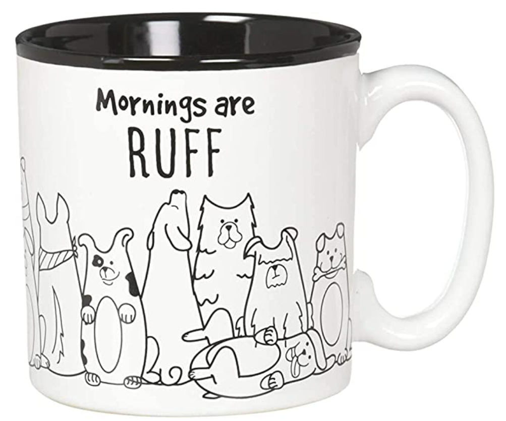 Burton and Burton Mornings are Ruff Ceramic Coffee Mug, 13 Ounce