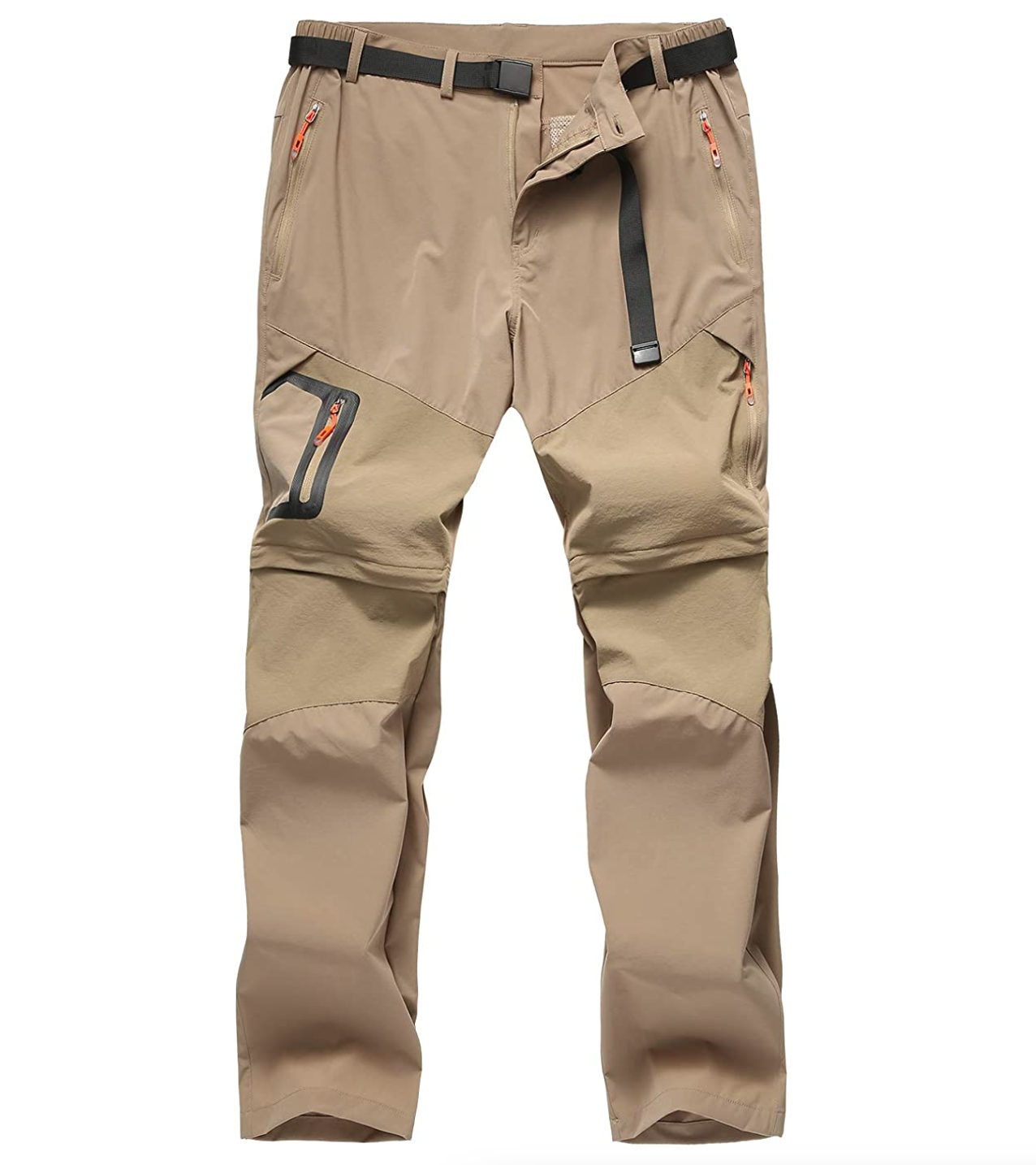 CAMOFOXIN Men's Hiking Pants Outdoor Convertible Quick Dry Fishing Pants & Shorts (Khaki, Black)