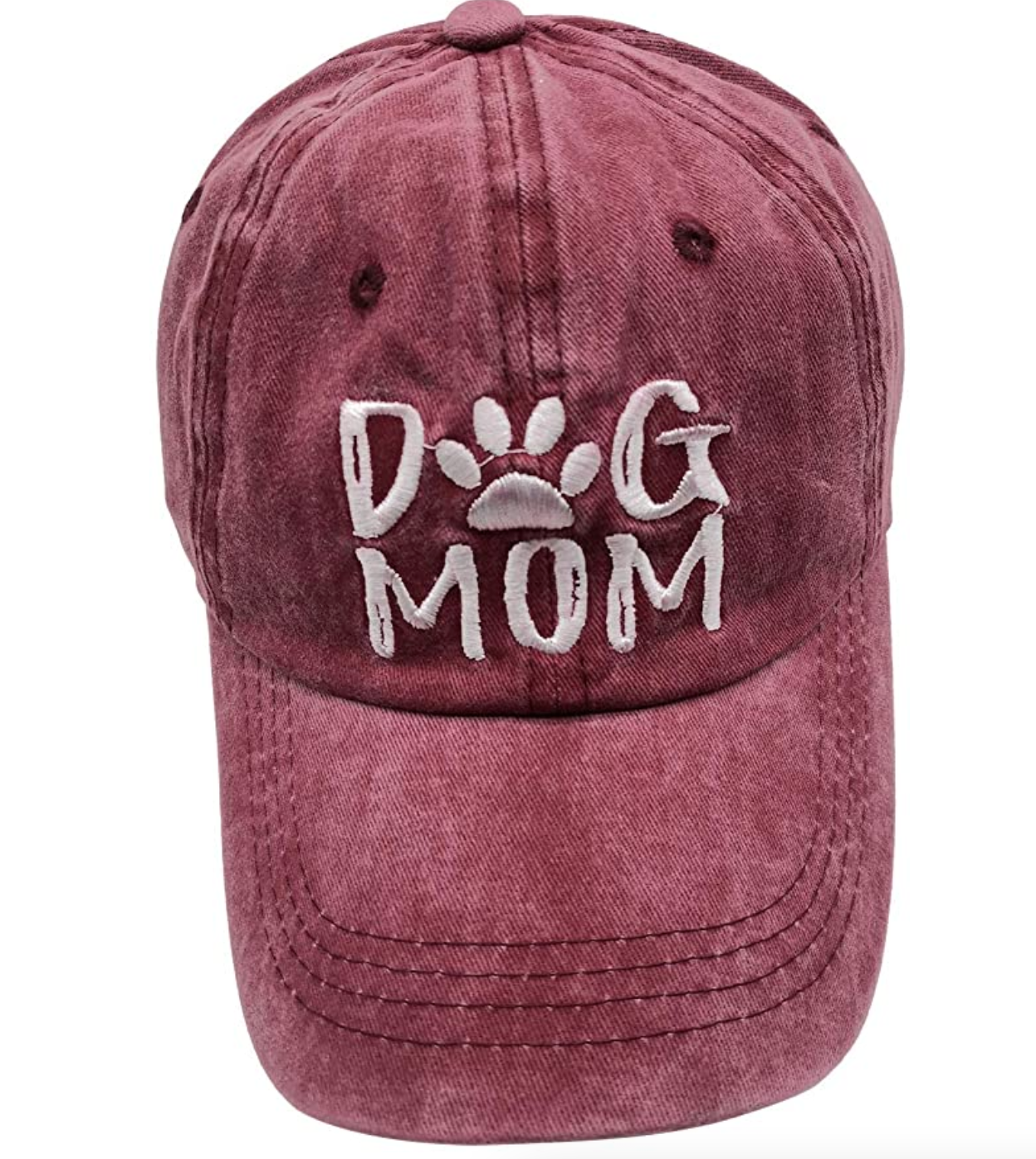 OASCUVER Denim Fabric Adjustable Dog Mom Hat Fashion Distressed Baseball Cap for Women