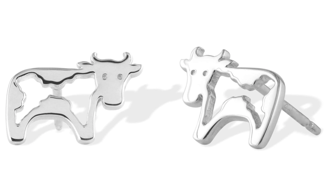 Boma Jewelry Sterling Silver Cow Stud Earrings