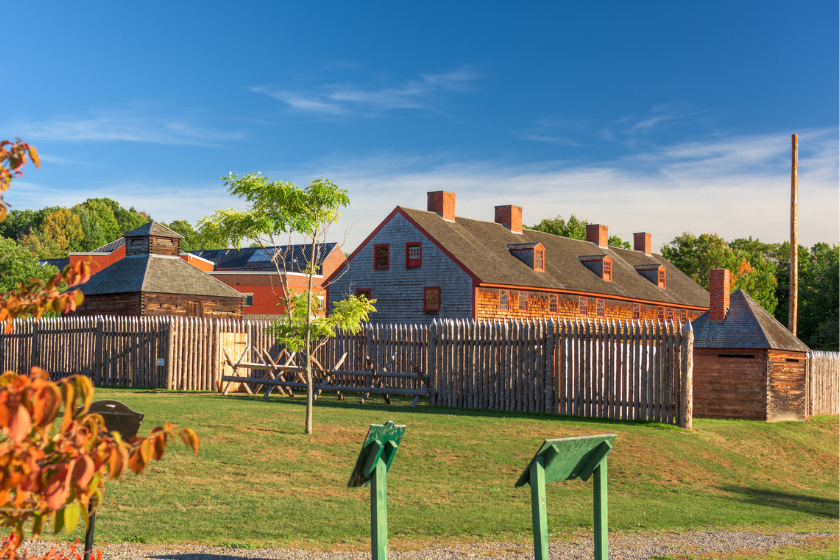 Augusta, Maine, USA old historic fort in fall