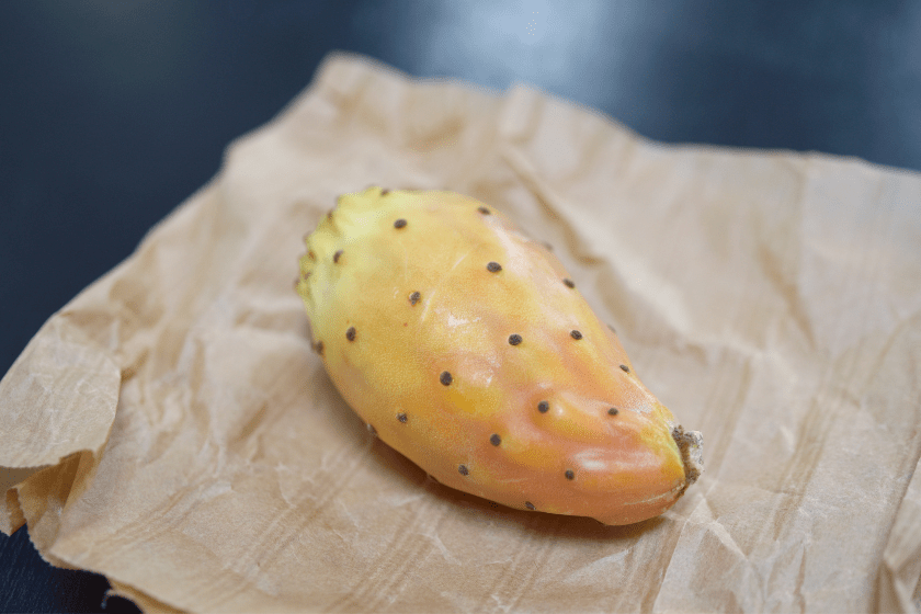 prickly pear fruit on napkin