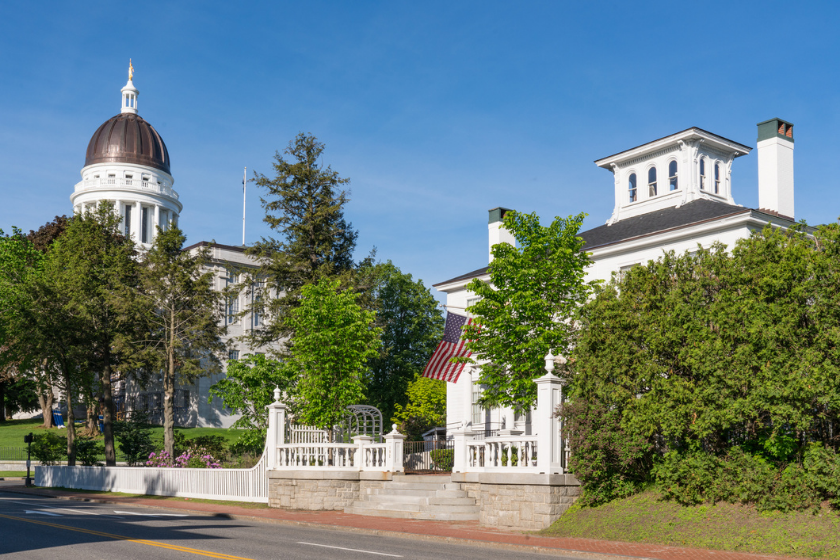 Historic Blaine House Governor's Mansion and Capitol Building in Augusta, Maine