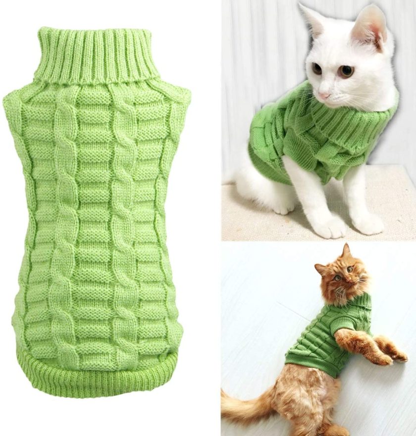 Wiz BBQT Knitted Braid Plait Turtleneck Sweater Knitwear Outerwear for Dogs & Cats