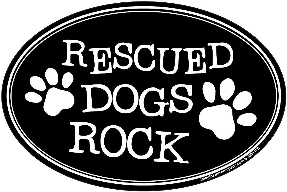 Imagine This Company "Rescued Dogs Rock" Magnet, Oval Shape