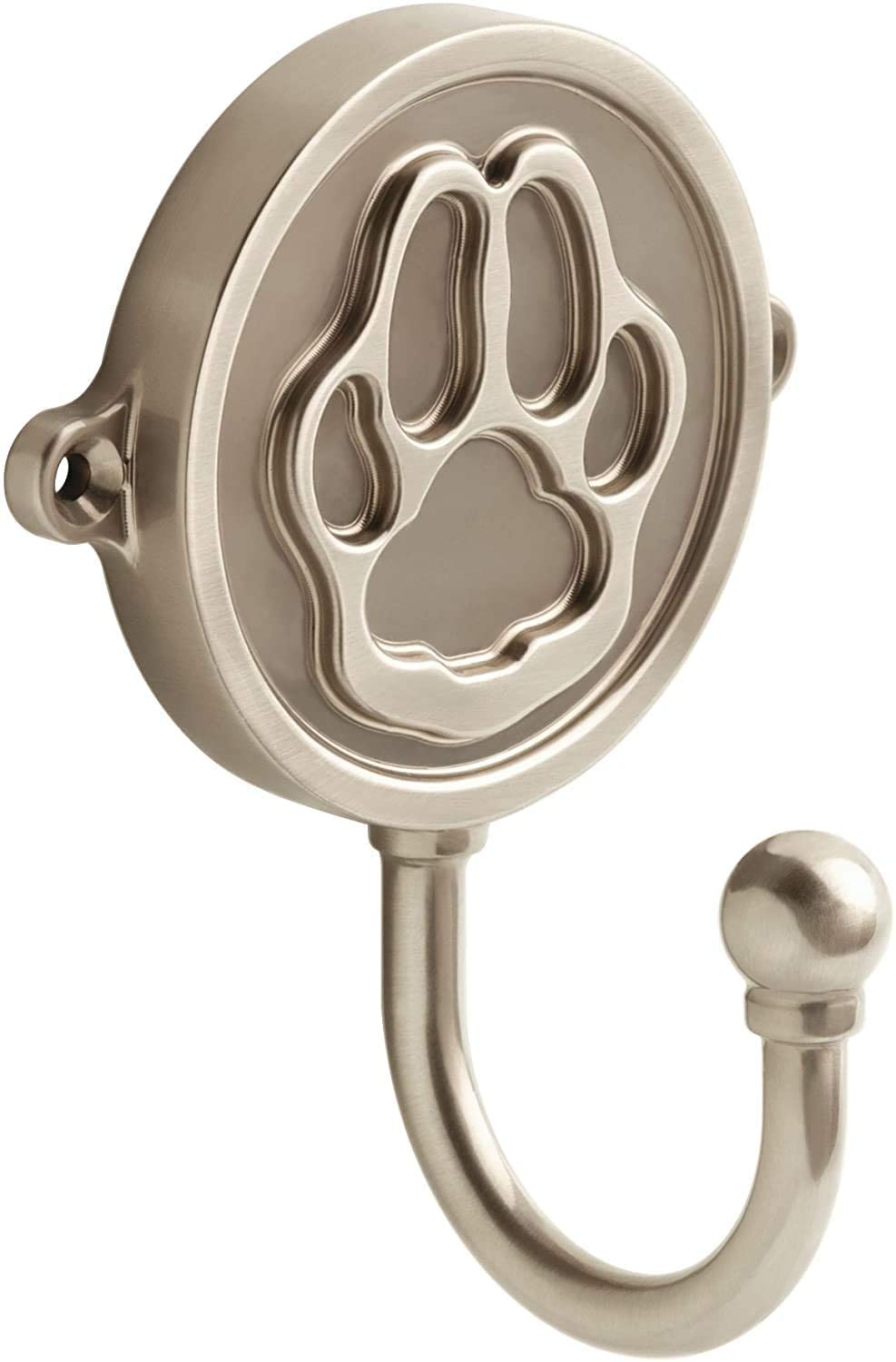 Franklin Brass FBPAWHK-SN-C Paw Print Wall Hook, Satin Nickel