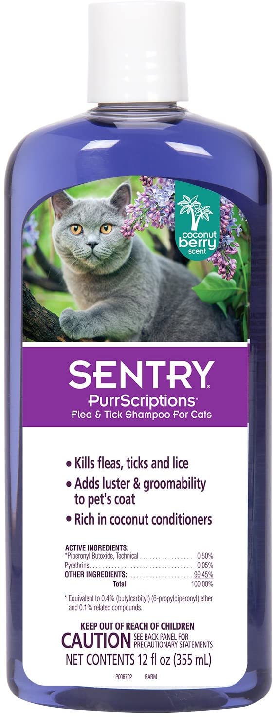 SENTRY PurrScriptions Flea and Tick Shampoo for Cats, 12 oz