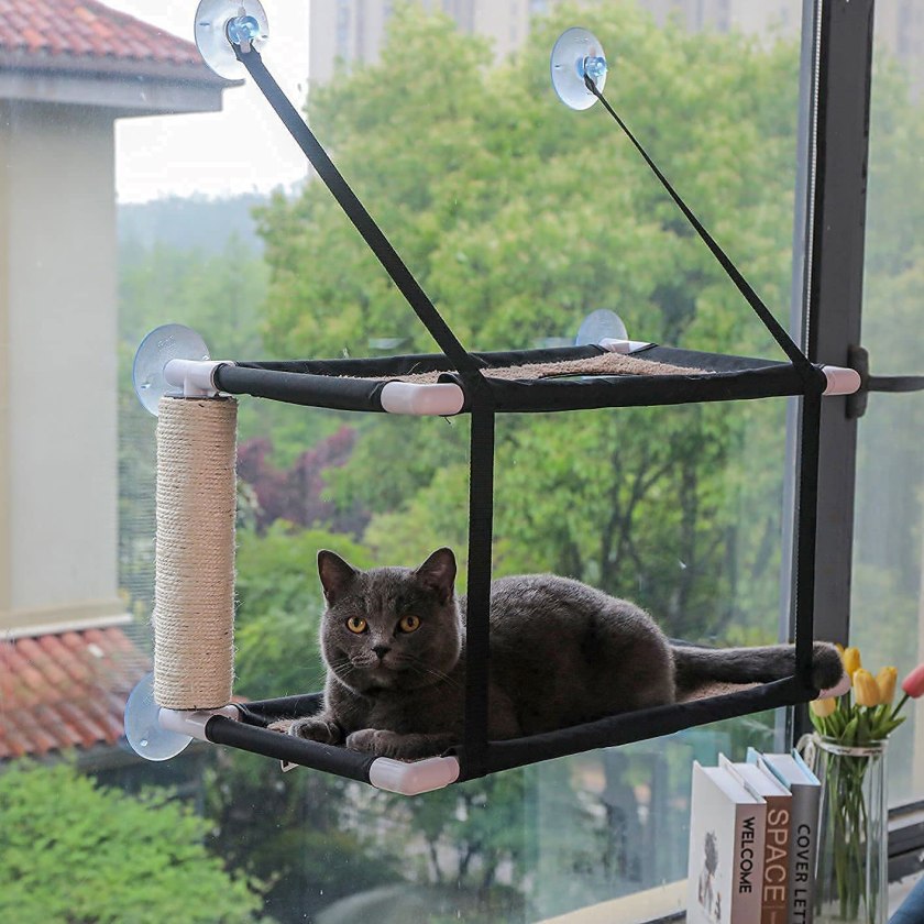 double cat hammock bed for two cats (attach to window)