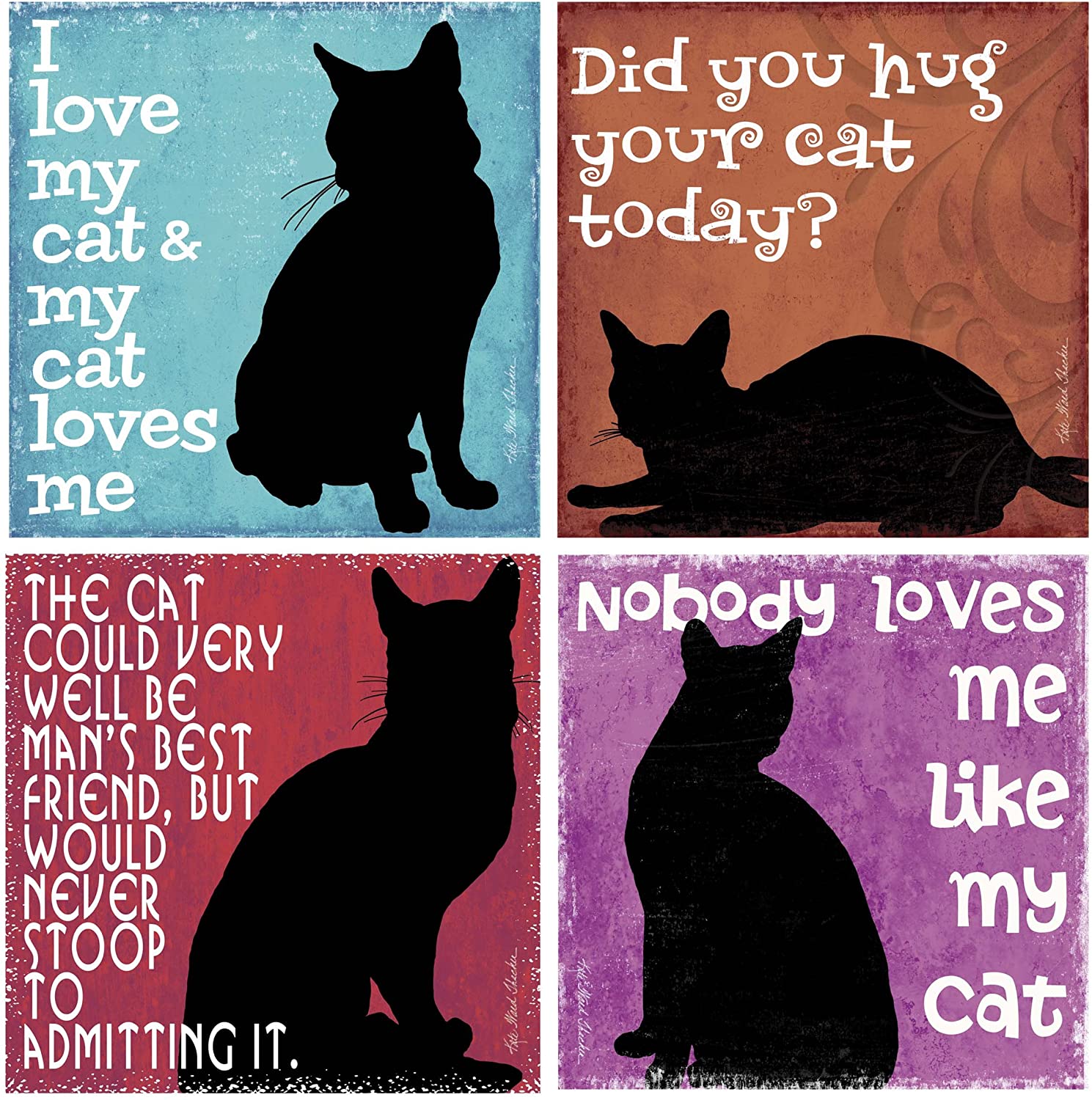 Thirstystone Stoneware Coaster Set, Nobody Loves Me Like My Cat