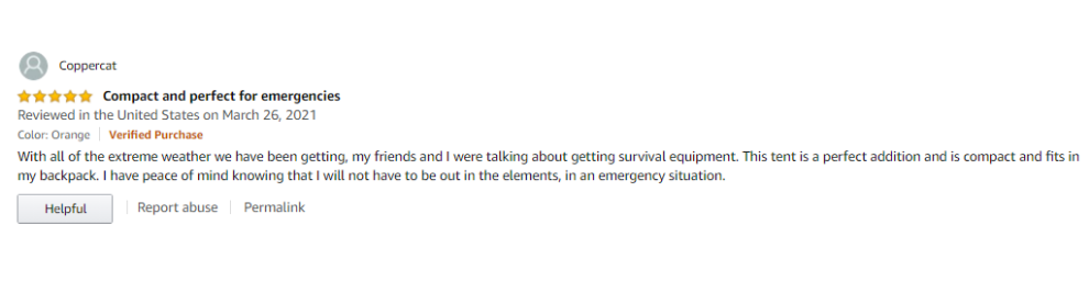 emergency tent review