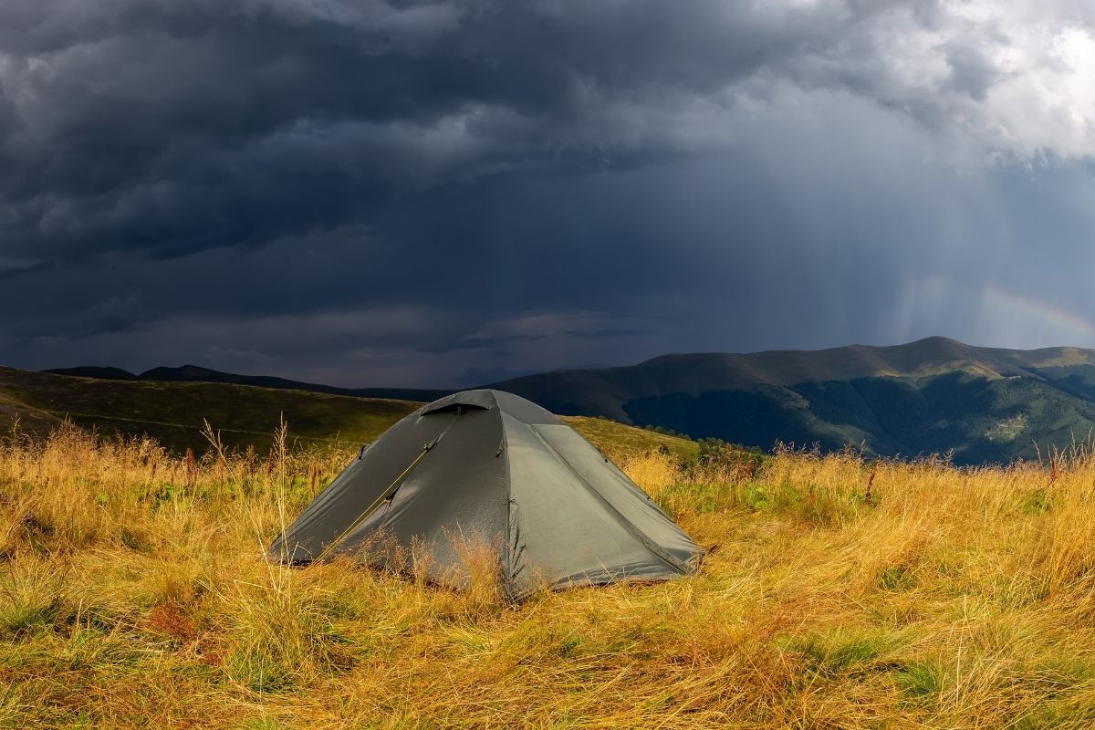 camping in rain