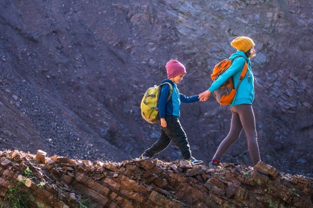 hiking kids