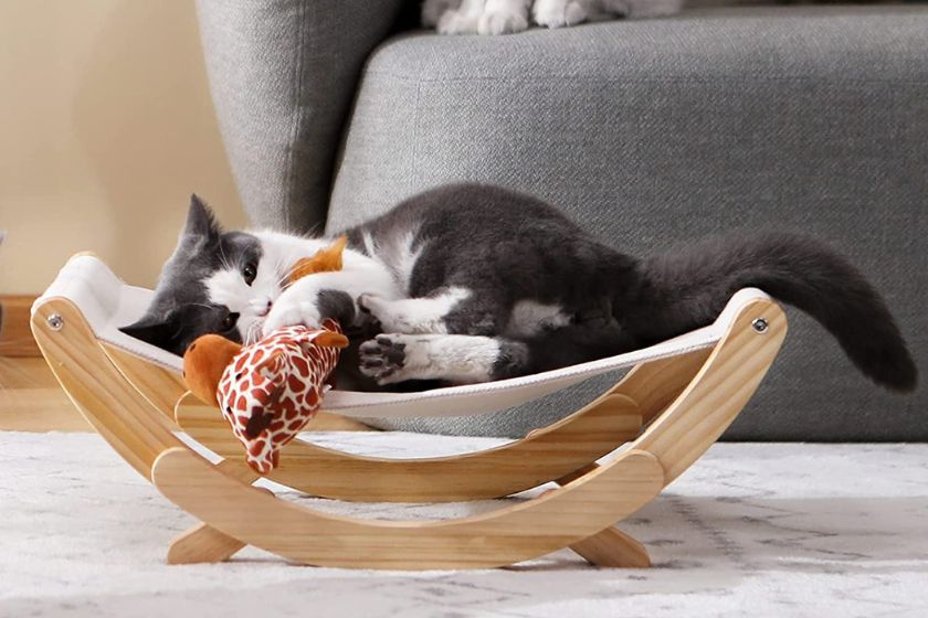 wooden cat hammock swing chair for small cats