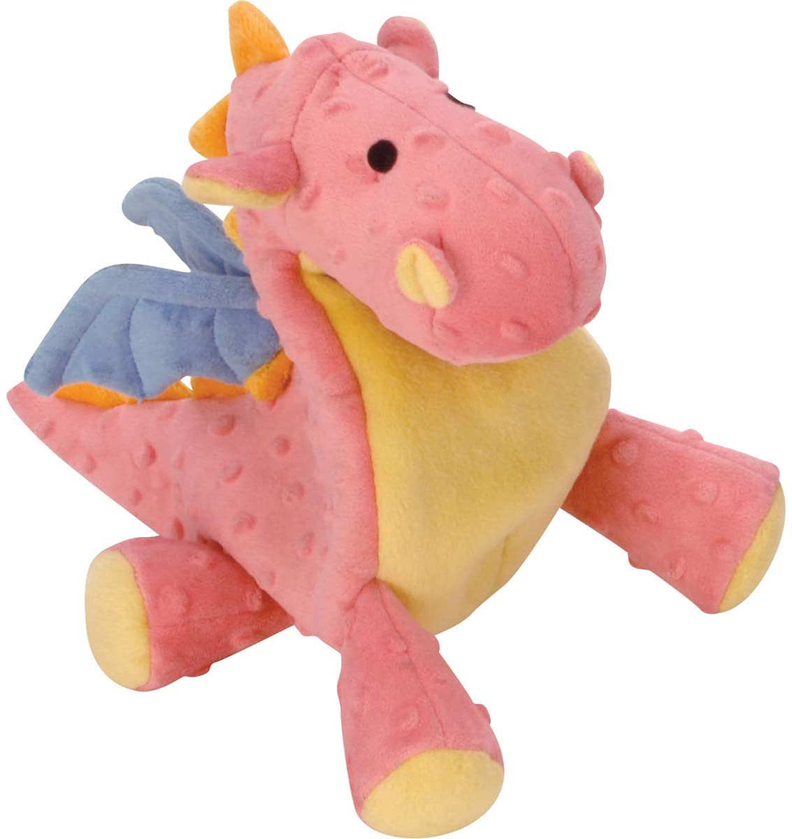 goDog Dragon with Chew Guard Technology Tough Plush Dog Toy, Regular, Coral (770638)